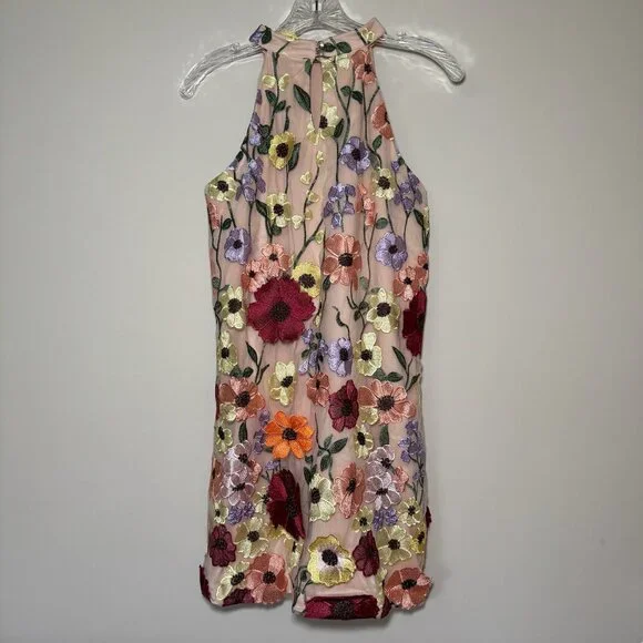 NWT gbGirls Sleeveless Hi Neck 3D Embroidered Floral Dress 3D lace size XL - Picture 6 of 9
